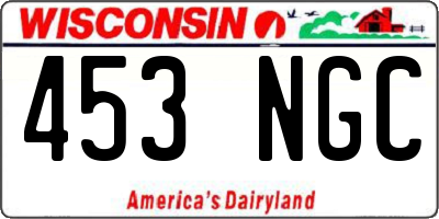 WI license plate 453NGC