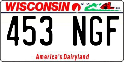WI license plate 453NGF