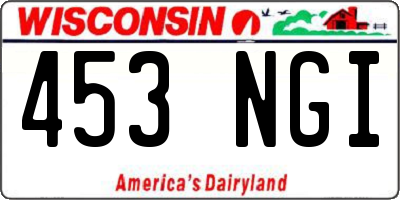 WI license plate 453NGI