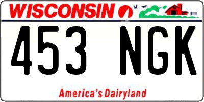 WI license plate 453NGK