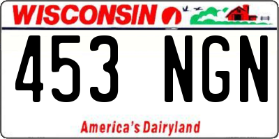 WI license plate 453NGN