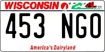 WI license plate 453NGO