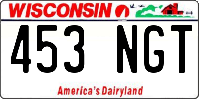 WI license plate 453NGT
