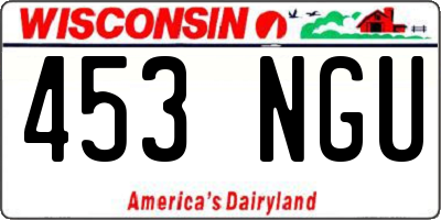 WI license plate 453NGU