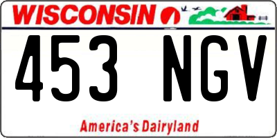 WI license plate 453NGV