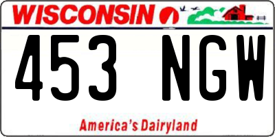 WI license plate 453NGW