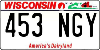 WI license plate 453NGY
