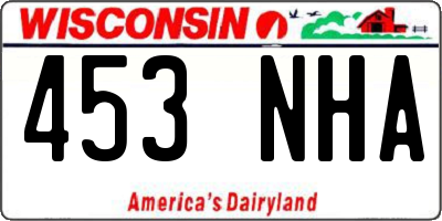 WI license plate 453NHA