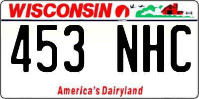 WI license plate 453NHC