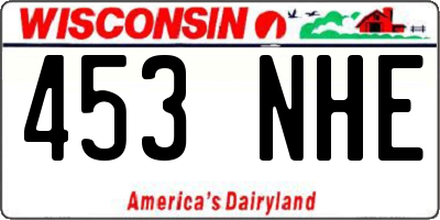 WI license plate 453NHE