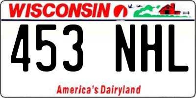 WI license plate 453NHL