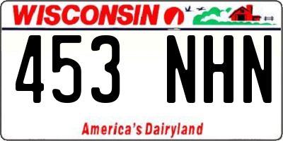 WI license plate 453NHN