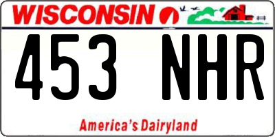 WI license plate 453NHR
