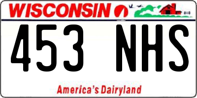 WI license plate 453NHS