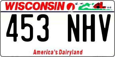 WI license plate 453NHV