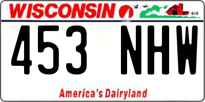 WI license plate 453NHW
