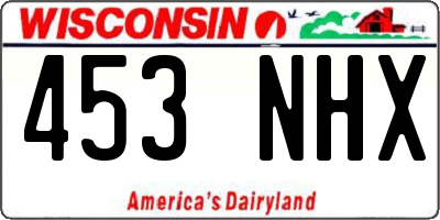 WI license plate 453NHX