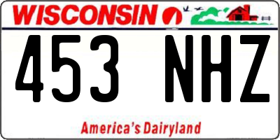 WI license plate 453NHZ