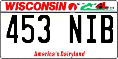 WI license plate 453NIB