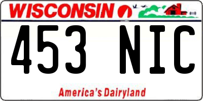 WI license plate 453NIC