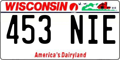WI license plate 453NIE
