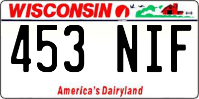 WI license plate 453NIF