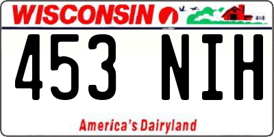 WI license plate 453NIH