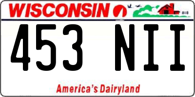 WI license plate 453NII