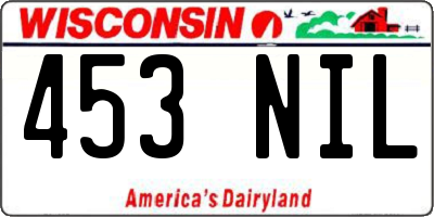 WI license plate 453NIL