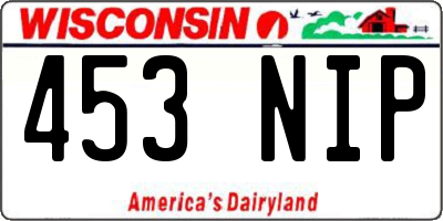 WI license plate 453NIP