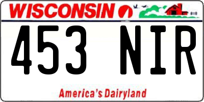 WI license plate 453NIR