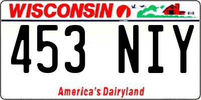 WI license plate 453NIY