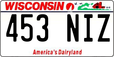 WI license plate 453NIZ