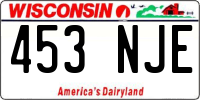 WI license plate 453NJE