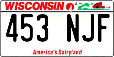 WI license plate 453NJF