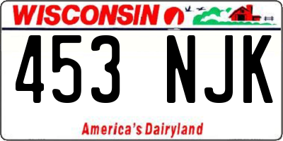 WI license plate 453NJK