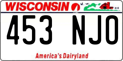 WI license plate 453NJO