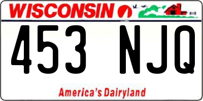 WI license plate 453NJQ