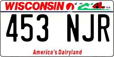 WI license plate 453NJR