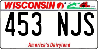 WI license plate 453NJS