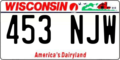 WI license plate 453NJW