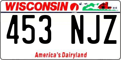 WI license plate 453NJZ