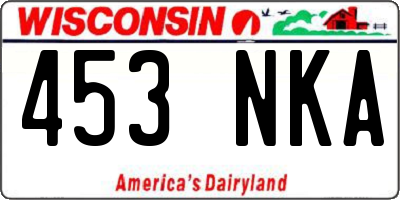 WI license plate 453NKA