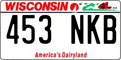WI license plate 453NKB