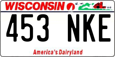 WI license plate 453NKE