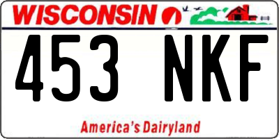 WI license plate 453NKF