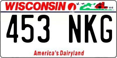 WI license plate 453NKG