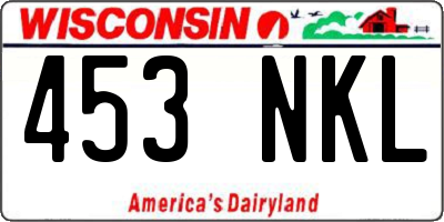WI license plate 453NKL