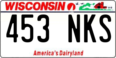 WI license plate 453NKS