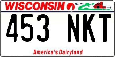 WI license plate 453NKT